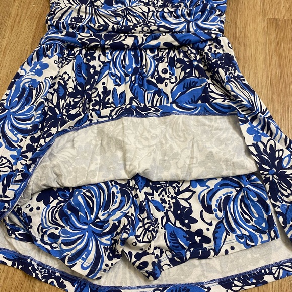 Lilly Pulitzer Blue Floral wyota skirted romper - Picture 7 of 7